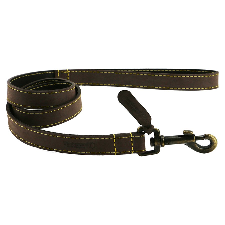 900_7119844.jpg Ancol Timberwolf Leather Dog Lead Brown - Image 1