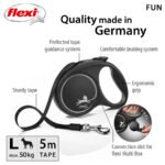 Flexi Fun Extending Dog Lead Tape 5m Black - Image 2