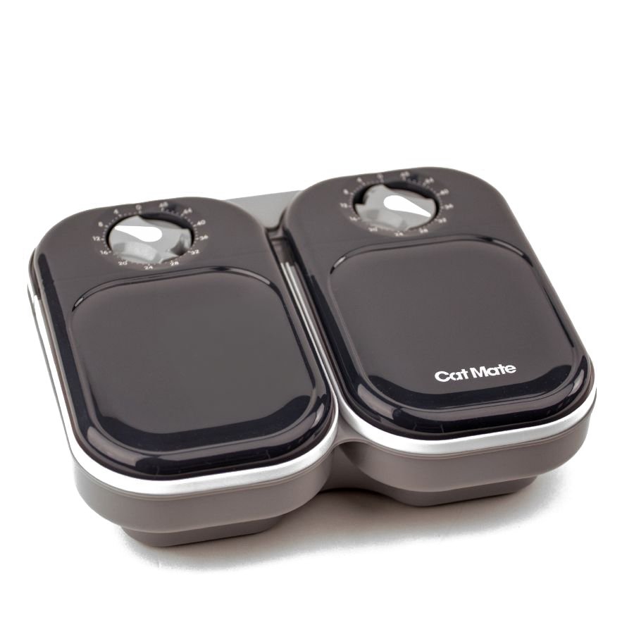 900_7160559P.jpg Cat Mate C200 Automatic Two Meal Pet Feeder Black - Image 1